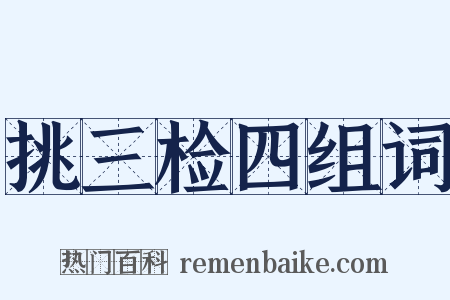 挑三检四组词是什么意思的图片